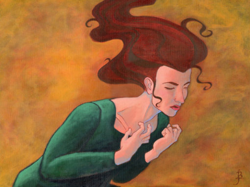 Woman Bowed Under a Heavy but Unseen Burden